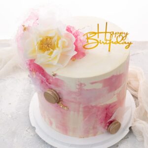 Pink & White Swiss meringue Cake